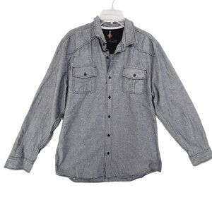 Jeans by Buffalo Men's Button Down Shirt- Jacket  Gray Size XL